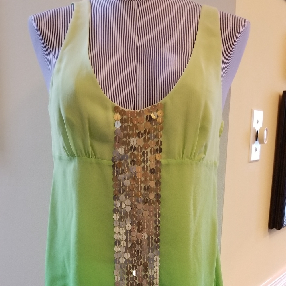 BCBG Boho Sexy Silk sequin sleeveless top